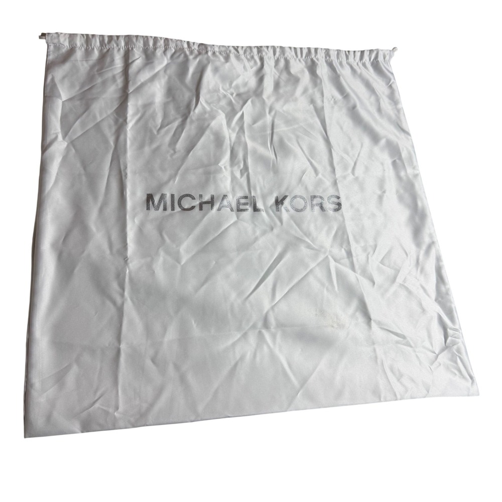Michael Kors Large Drawstring Dust Bag 23x22 White Silver Logo Purse Storage